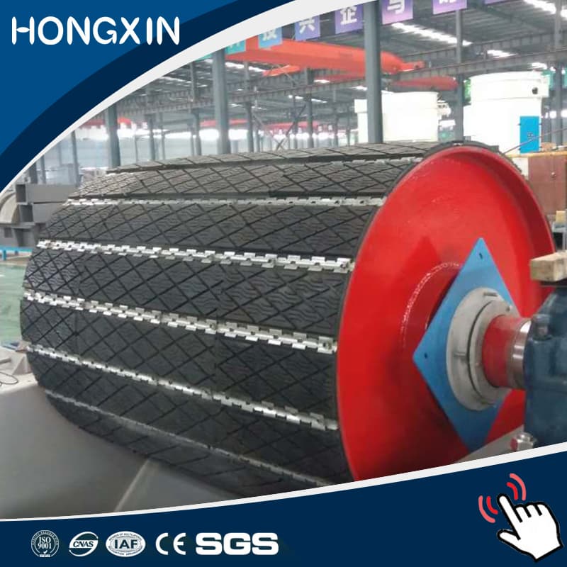 Flame retardant replaceable conveyor rubber pulley lagging